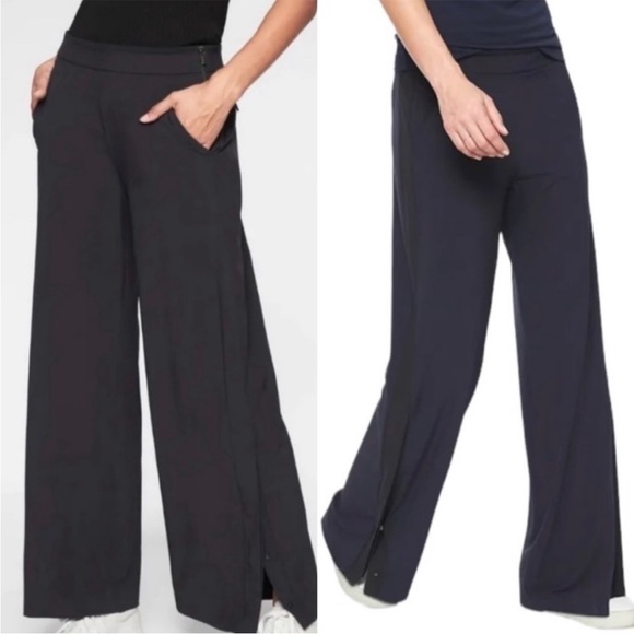 Athleta Gramercy wide leg Trouser Pants black 0 - Picture 4 of 16